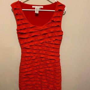 Red ruffled dress